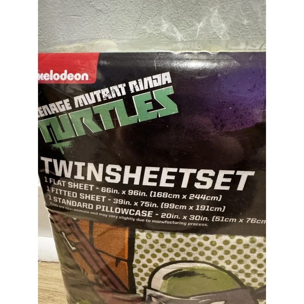 Ninja Turtles Twin Sheet‎ Set Flat Sheet Fitted Pillowcase Sealed 2014 TMNT Soft